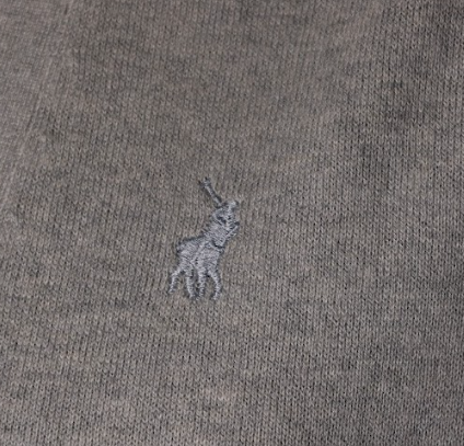 Polo Cardigan Plain Grey Melange